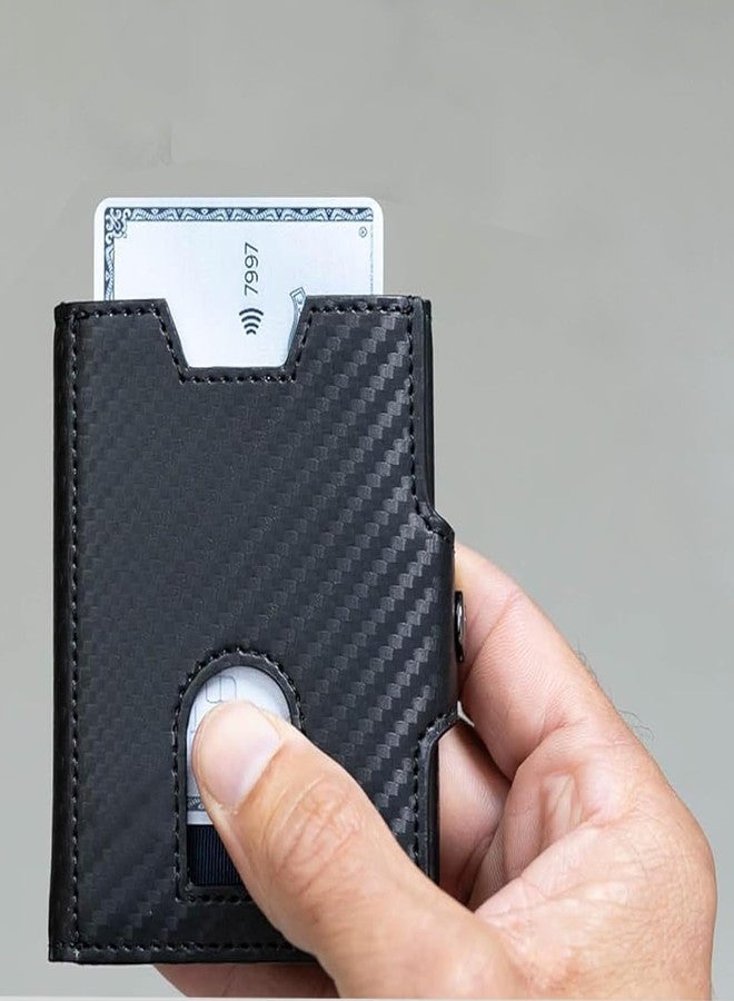 WildHorn Carbon Fiber Leather Wallet for Men I Card Holder Wallet I Spacious I Handcrafted (Jade Black) - Image 3